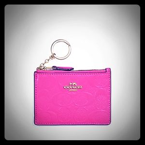 COACH Neon Pink Mini Skinny ID Card Case F39152